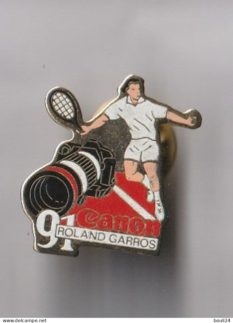 PIN'S THEME   SPORT TENNIS  ROLAND GARROS 91  SPONSOR CANON - Tenis