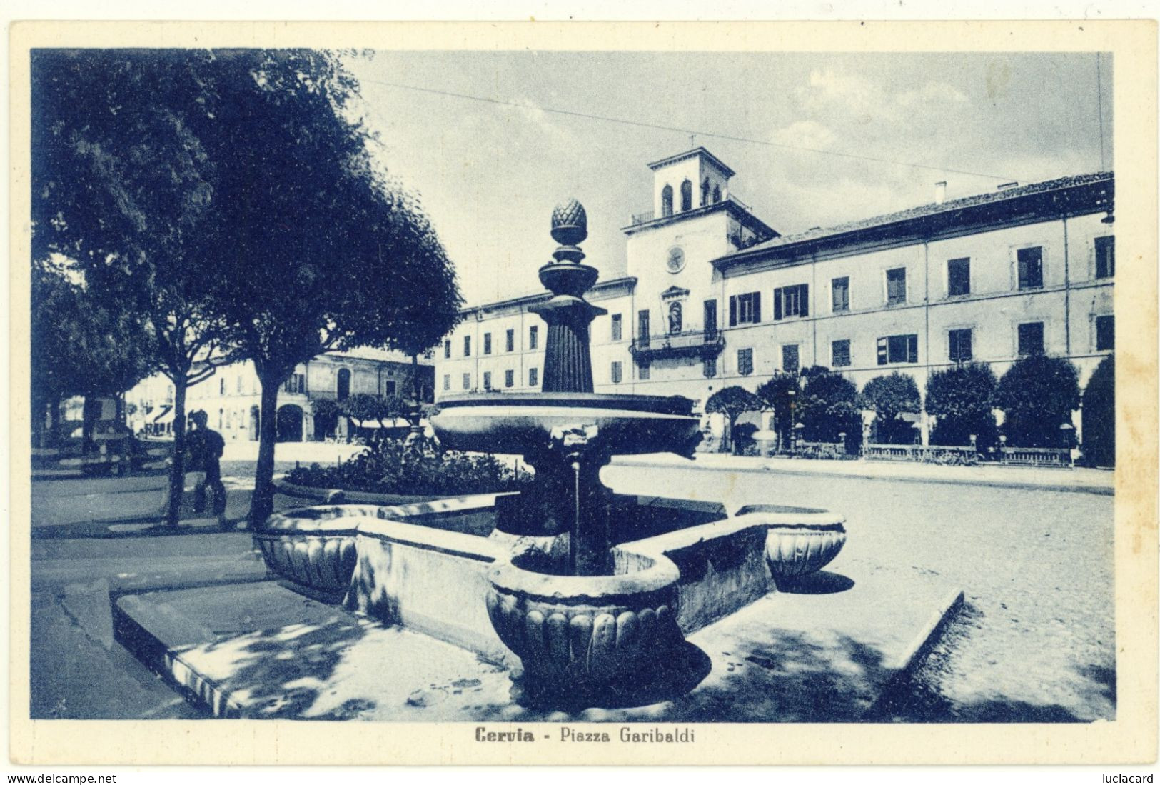 CERVIA - RAVENNA - PIAZZA GARIBALDI E MUNICIPIO- FORMATO PICCOLO - Ravenna