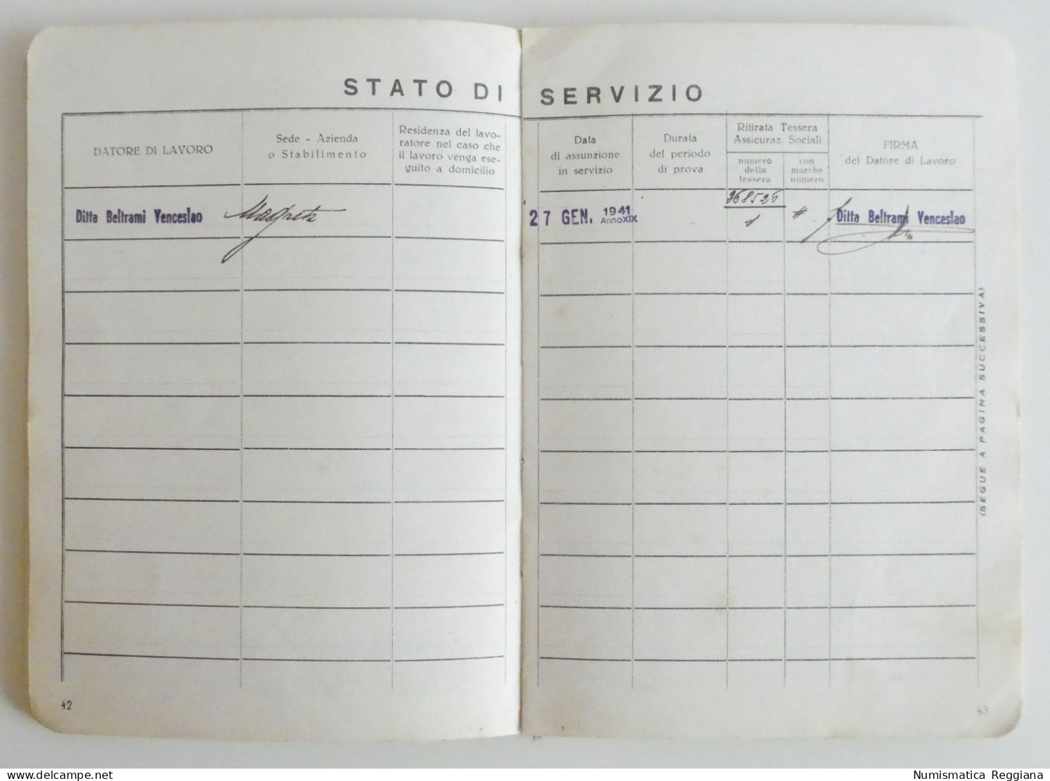 Libretto Di Lavoro - Ministero Delle Corporazioni - Modena 1940-1941 - Documents