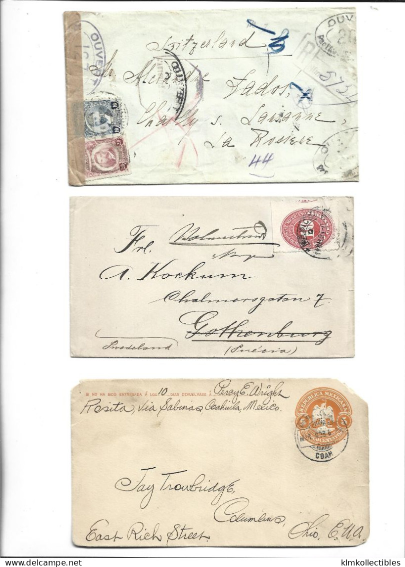 MEXICO - POSTAL HISTORY LOT - CENSORED FRANCE AIRMAIL VERSO LABEL - Mexique