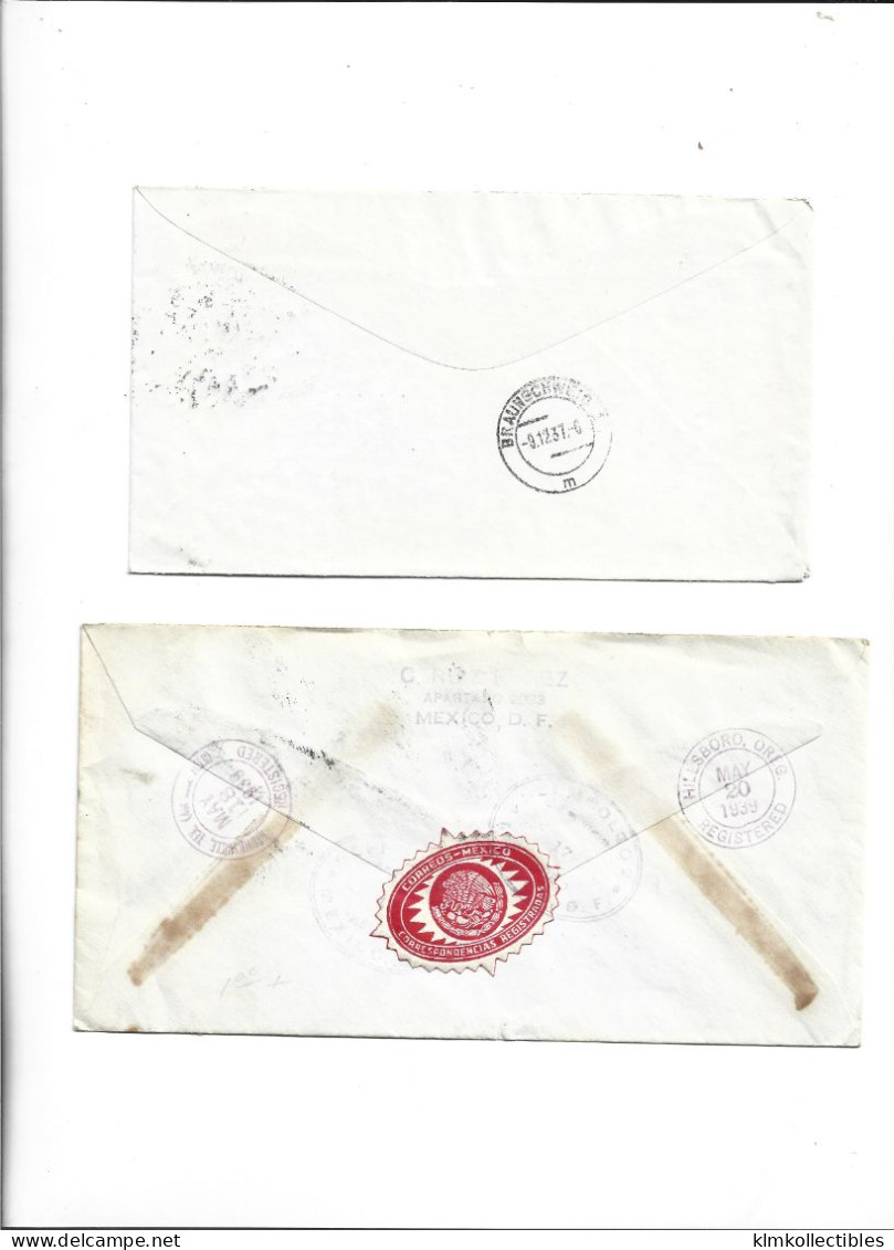 MEXICO - POSTAL HISTORY LOT - VERSO LABEL CERTIFICADO - AVIATION WILL ROGERS AIRMAIL CINDERELLA VIGNETTE - Mexique