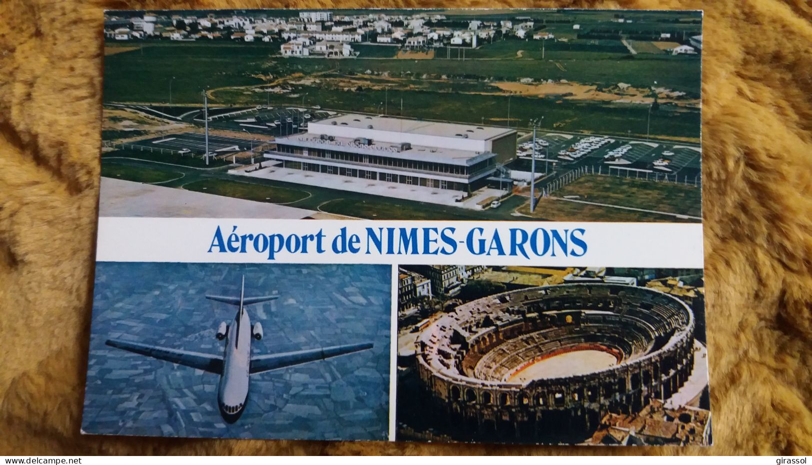 CPSM AEROPORT AIRPORT DE NIMES GARONS GARD MULTI VUES ED CIM AVION VUE AERIENNE 1984 - Aerodrome