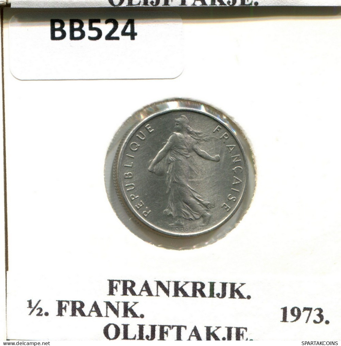 1/2 FRANC 1973 FRANKREICH FRANCE Französisch Münze #BB524.D.A - 1/2 Franc