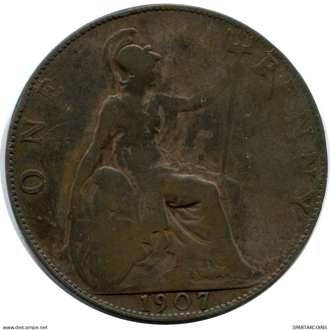 PENNY 1907 UK GREAT BRITAIN Coin #AZ697.U.A - D. 1 Penny
