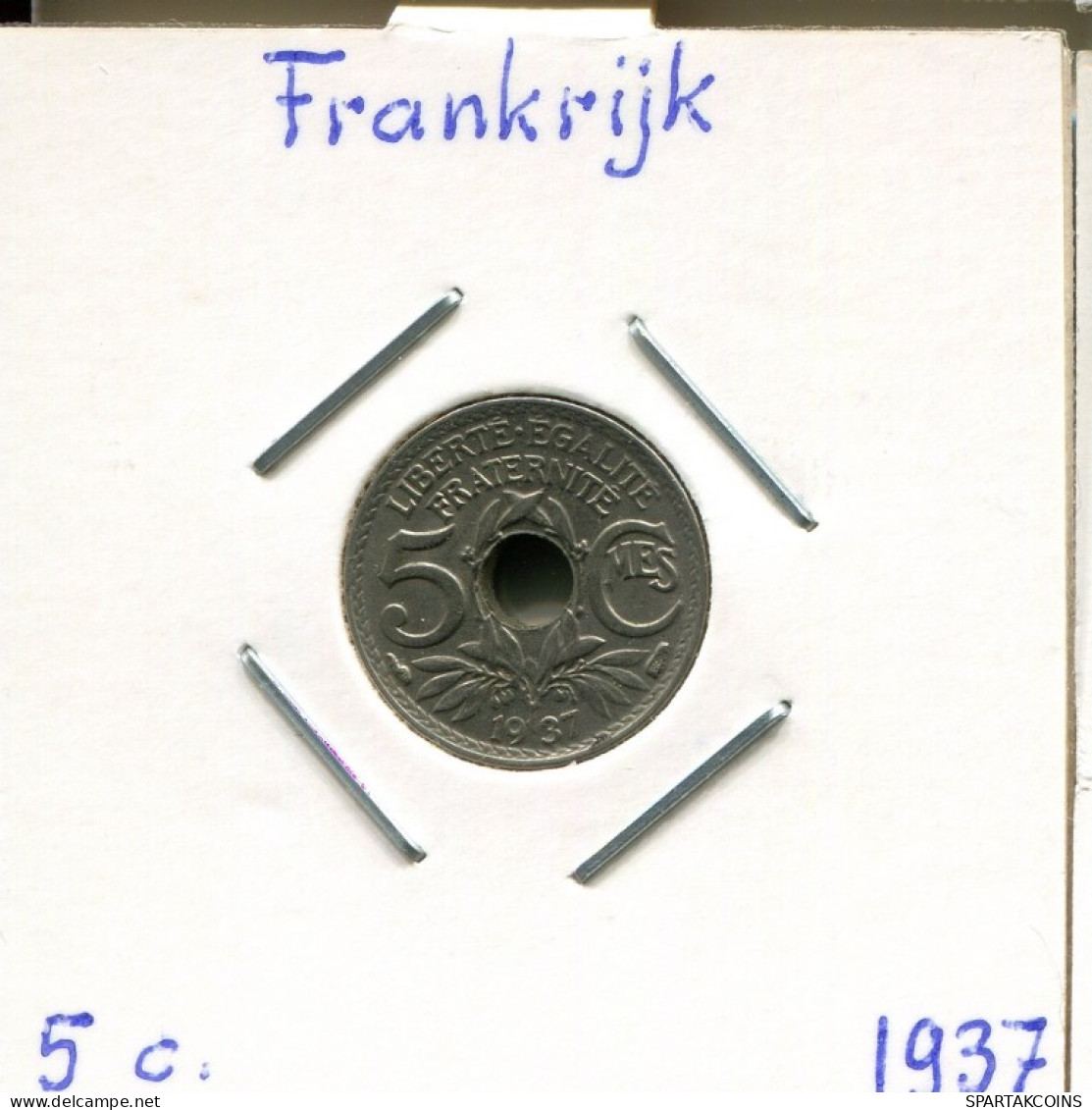 5 CENTIMES 1937 FRANCIA FRANCE Moneda #AM028.E.A - 5 Centimes