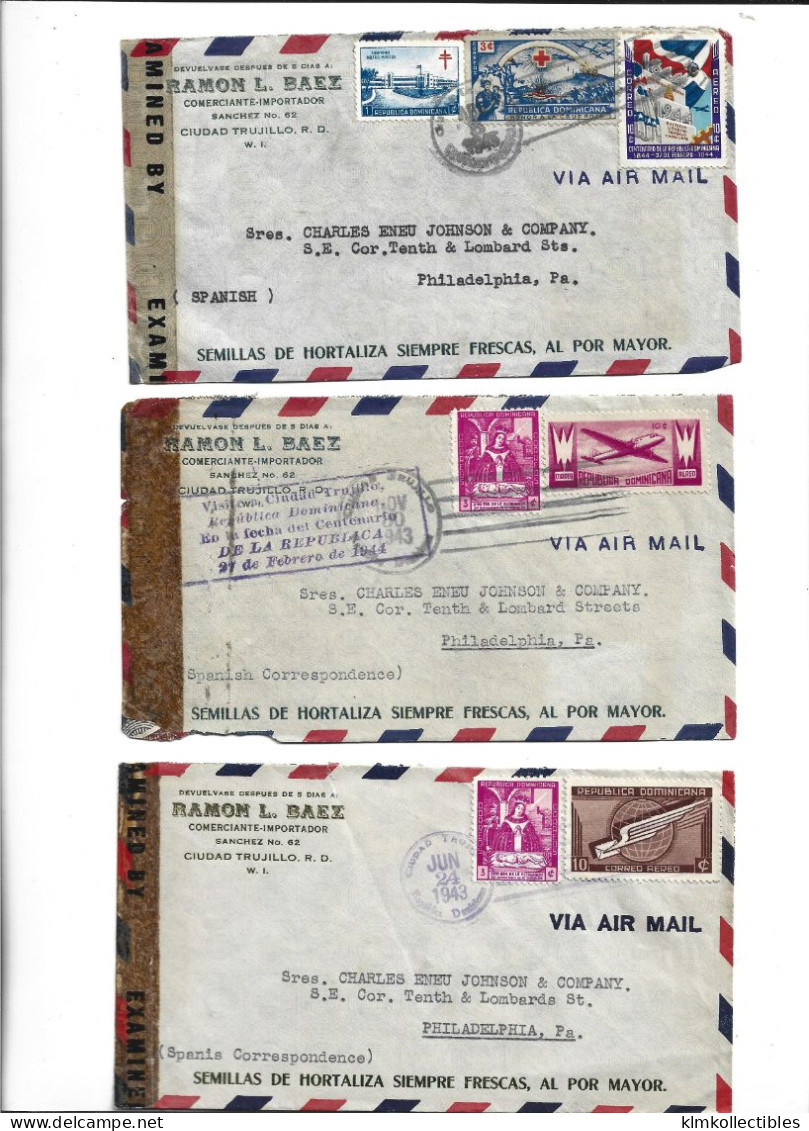 DOMINICAN REPUBLIC - POSTAL HISTORY LOT - USA - CENSORED - Dominican Republic