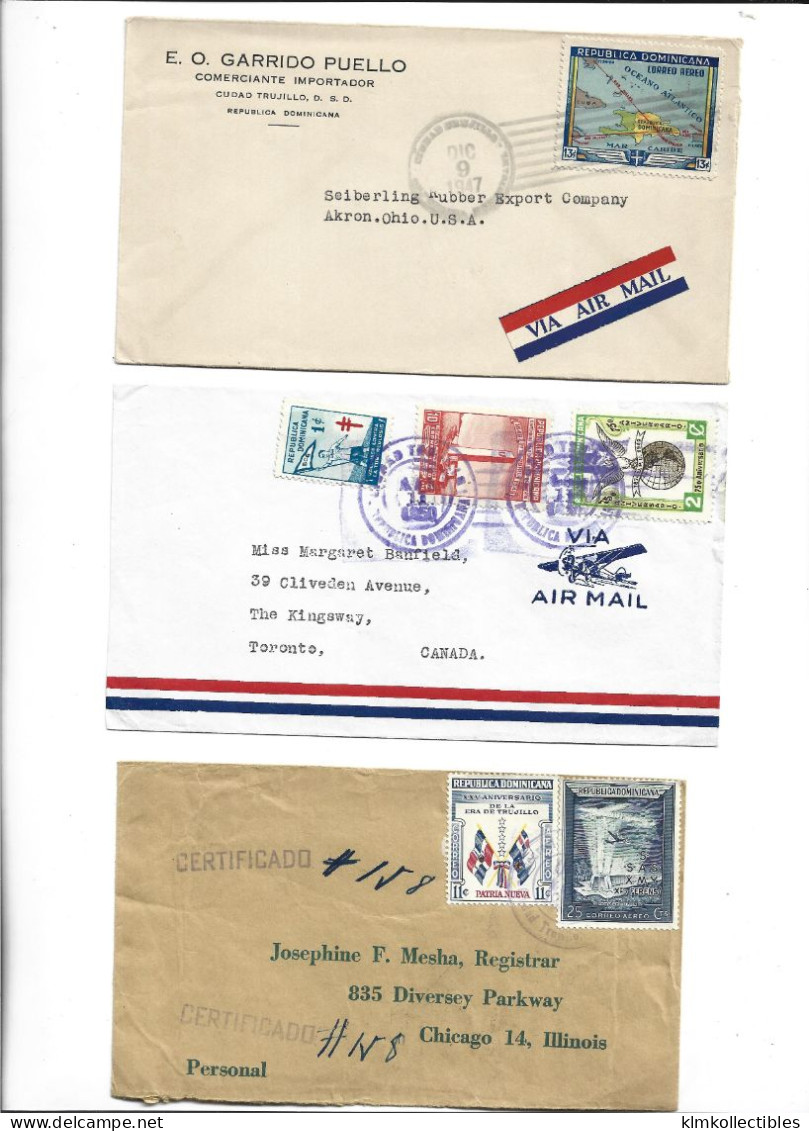 DOMINICAN REPUBLIC - POSTAL HISTORY LOT - USA AIRMAIL - Dominicaanse Republiek