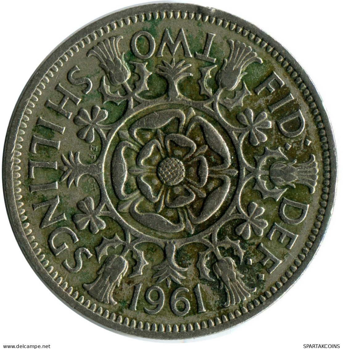 2 SHILLING 1961 UK GBAN BRETAÑA GREAT BRITAIN Moneda #AY994.E.A - J. 1 Florin / 2 Schillings