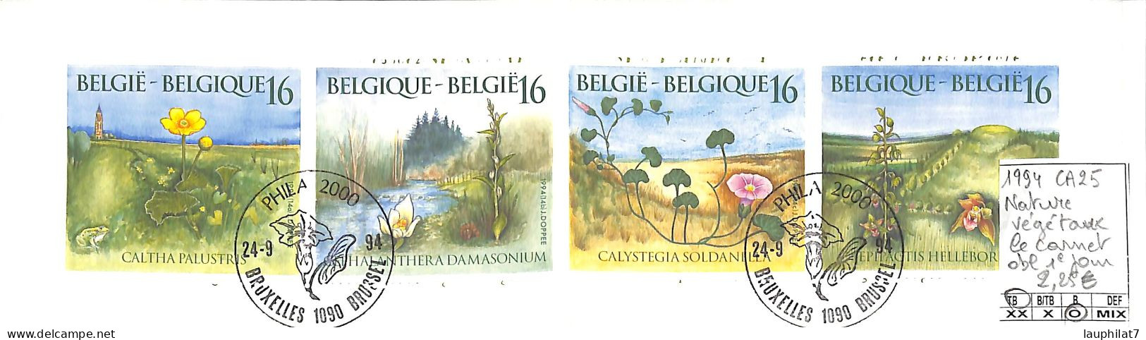 [502441]TB//O/Used-Belgique 1993 - B25, Le Carnet Obl 1er Jour, Végétaux, Nature, Fleurs - Natur
