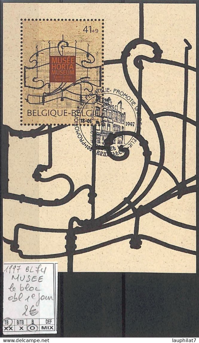 [502432]TB//O/Used-Belgique 1997 - BL74, Musée, Le Bloc Obl 1er Jour - Oblitérés