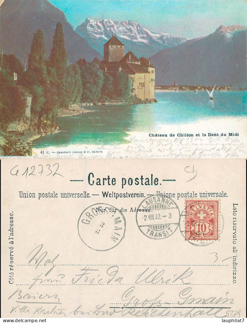 [502076]B/TB//-Suisse  - Chillon Et La Dent Du Midi, Châteaux, Bateaux, Montagne - Castelli