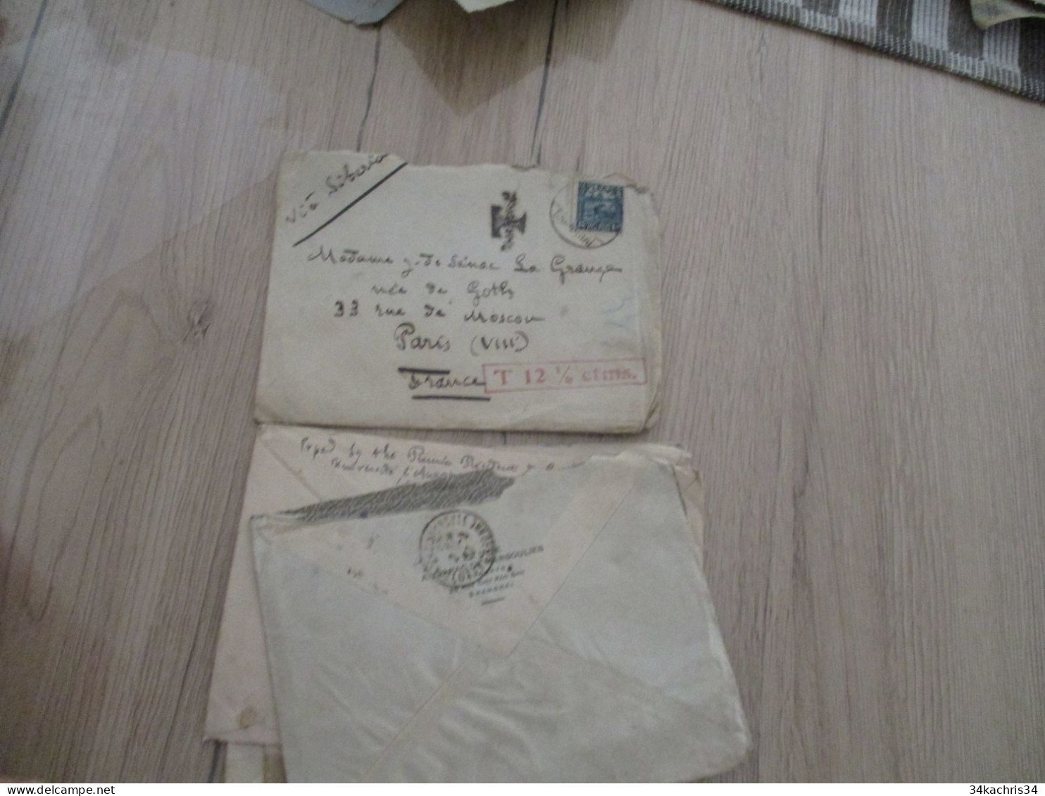 Lot 11 lettres letters Chine China même archive