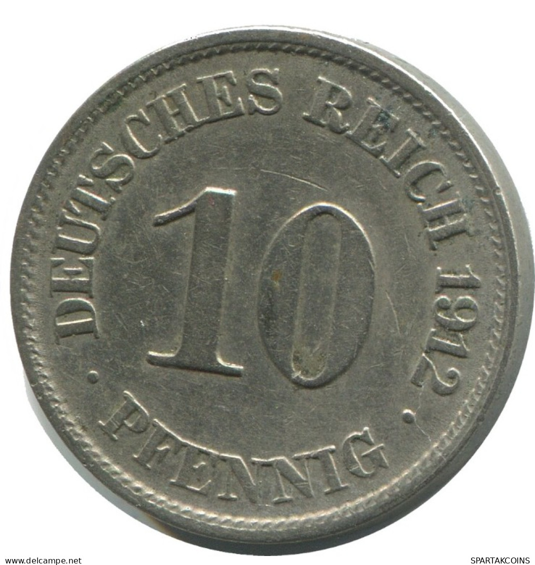 10 PFENNIG 1912 J DEUTSCHLAND Münze GERMANY #AD498.9.D.A - 10 Pfennig