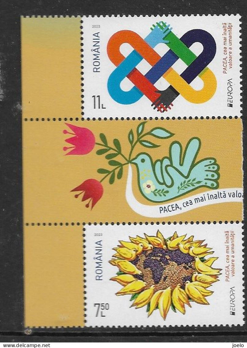 ROMANIA 2023  EUROPA  PEACE SET  WITH LABEL MNH - 2023