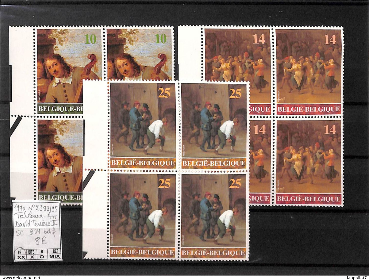 [502910]TB//**/Mnh-Belgique 1990 - N° 2393/95, David Reniers II, SC, Bd4, Bdf, Peintures & Tableaux, Arts - Unused Stamps