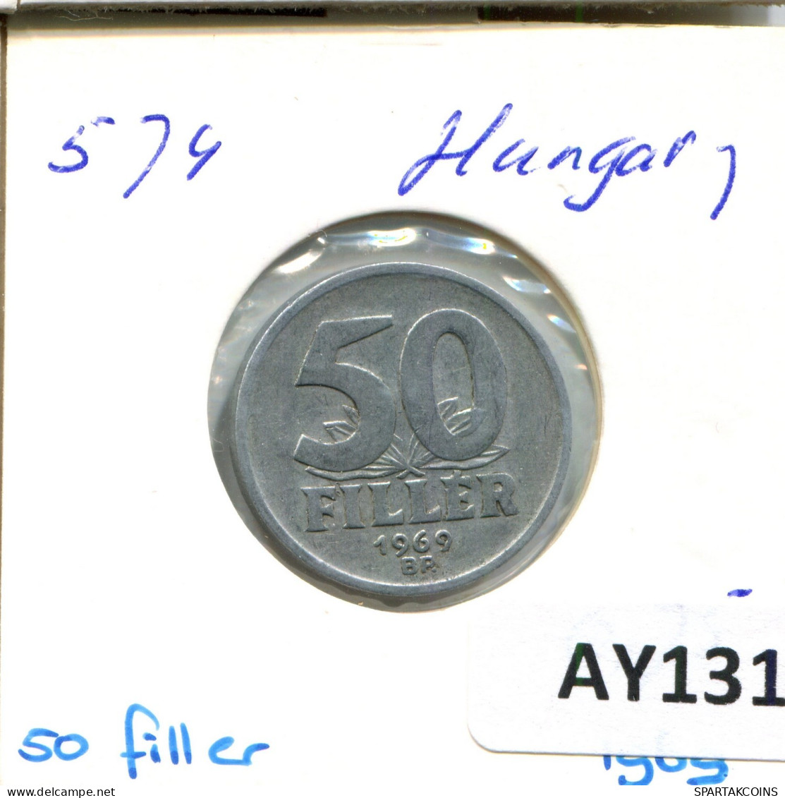 50 FILLER 1969 HUNGARY Coin #AY131.2.U.A - Hungary