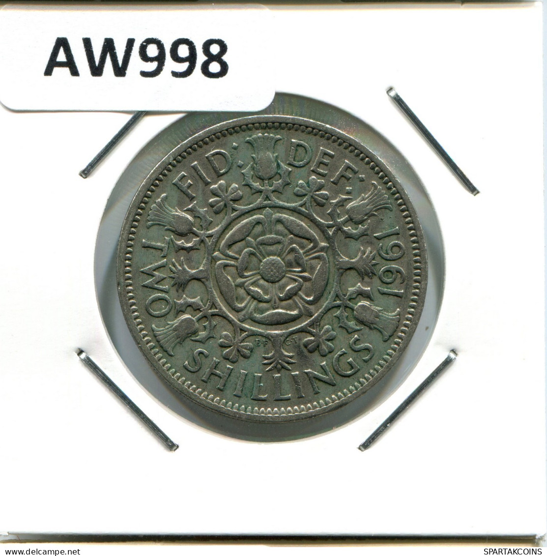 2 SHILLING 1961 UK GROßBRITANNIEN GREAT BRITAIN Münze #AW998.D.A - J. 1 Florin / 2 Shillings