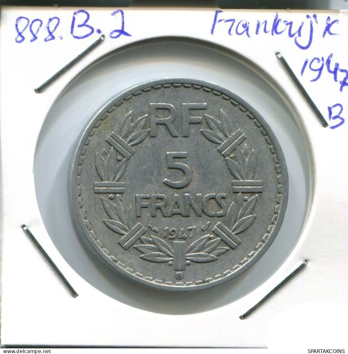 5 FRANCS 1947 B FRANCE Pièce Française #AN388.F.A - 5 Francs