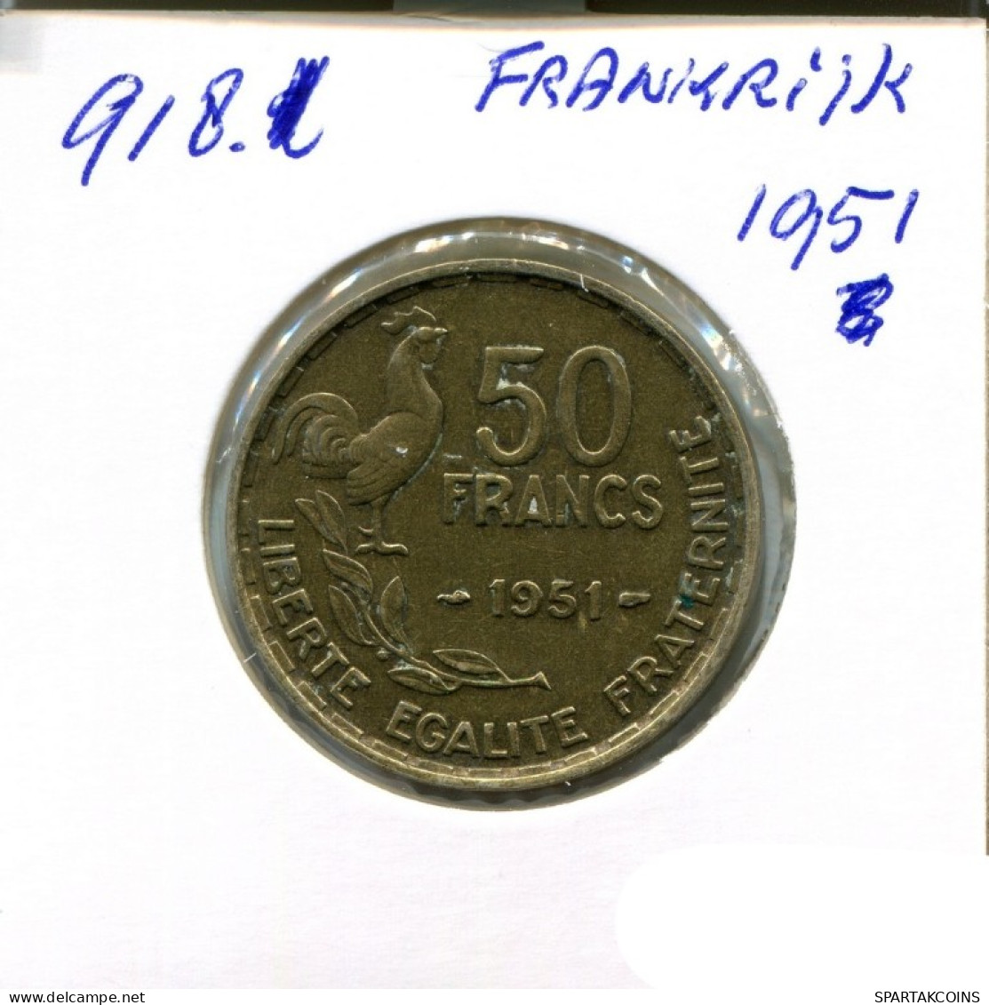 50 FRANCS 1951 FRANKREICH FRANCE Französisch Münze #AN472.D.A - 50 Francs