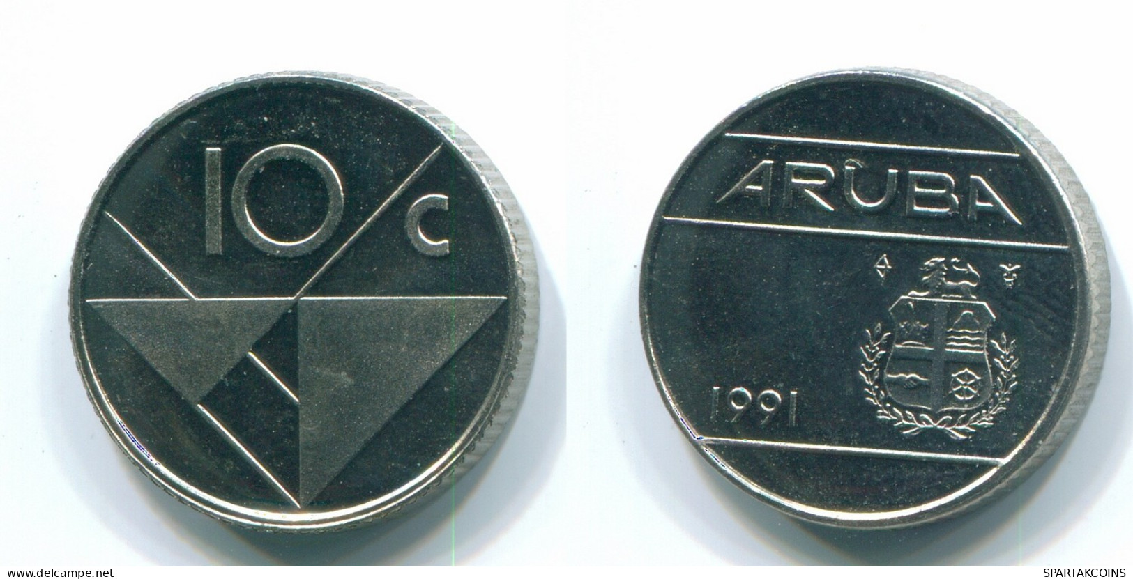 10 CENTS 1991 ARUBA (NÉERLANDAIS NETHERLANDS) Nickel Colonial Pièce #S13630.F.A - Aruba