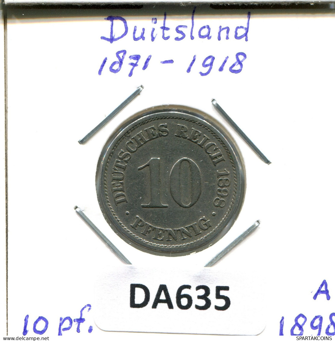 10 PFENNIG 1898 A DEUTSCHLAND Münze GERMANY #DA635.2.D.A - 10 Pfennig