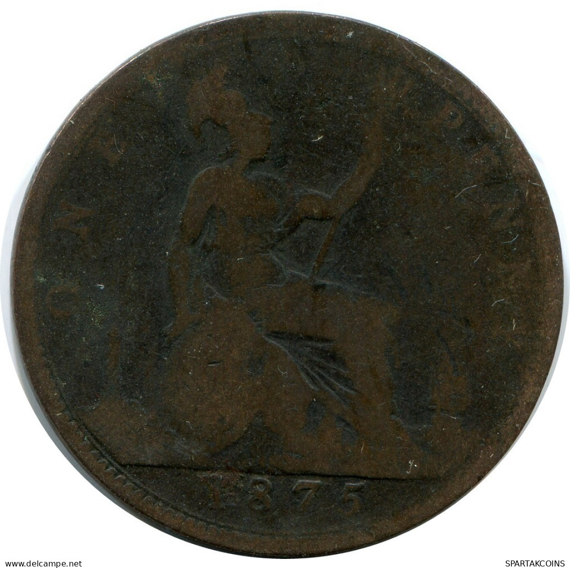 PENNY 1875 UK GRANDE-BRETAGNE GREAT BRITAIN Pièce #AZ766.F.A - D. 1 Penny