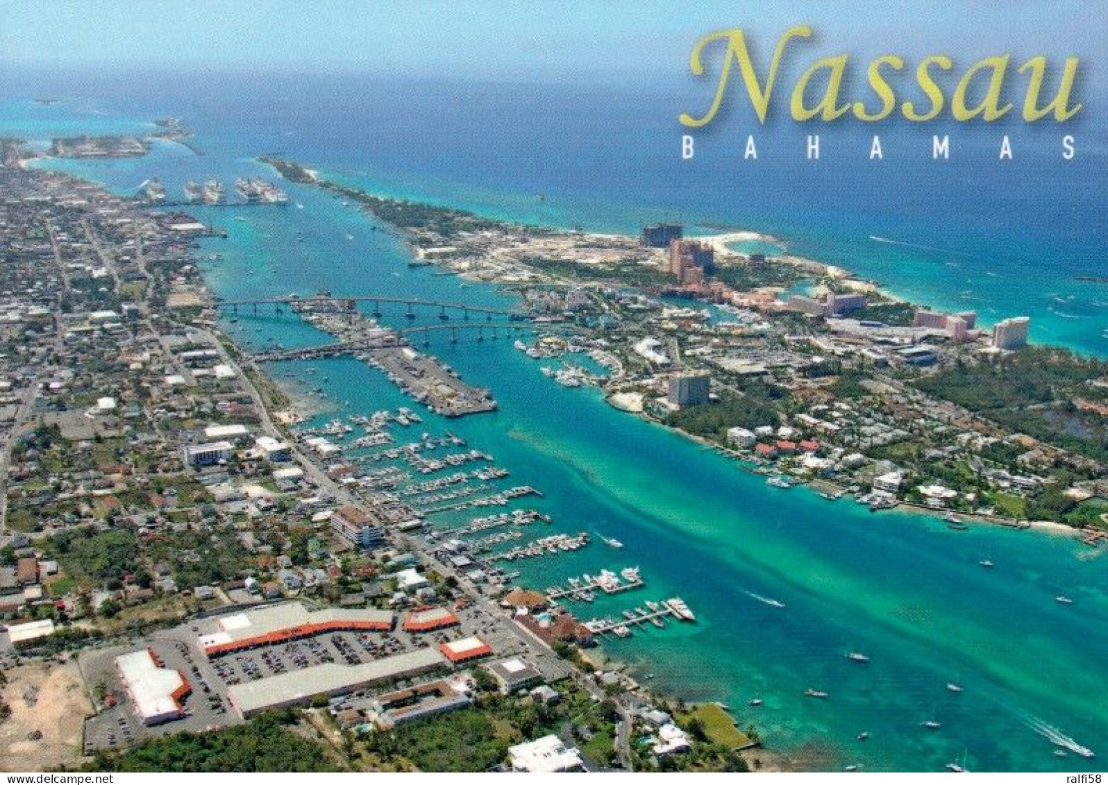 1 AK Bahamas * Blick Auf Nassau Und Die Vorgelagerte Insel Paradise Island - Luftbildaufnahme * - Bahamas