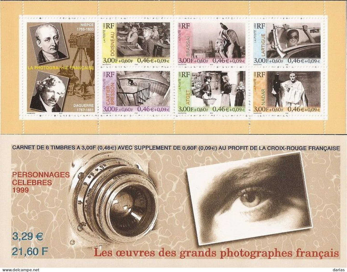 CARNET BC 3268 "PERSONNAGES CELEBRES. LES GRANDS PHOTOGRAPHES". Bas Prix, à Saisir. - People