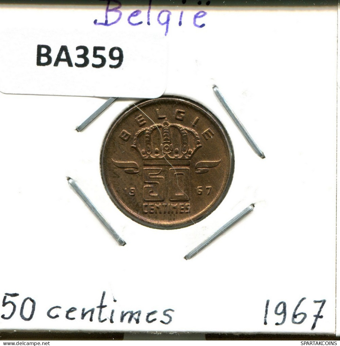 50 CENTIMES 1967 DUTCH Text BELGIEN BELGIUM Münze #BA359.D.A - 50 Centimes