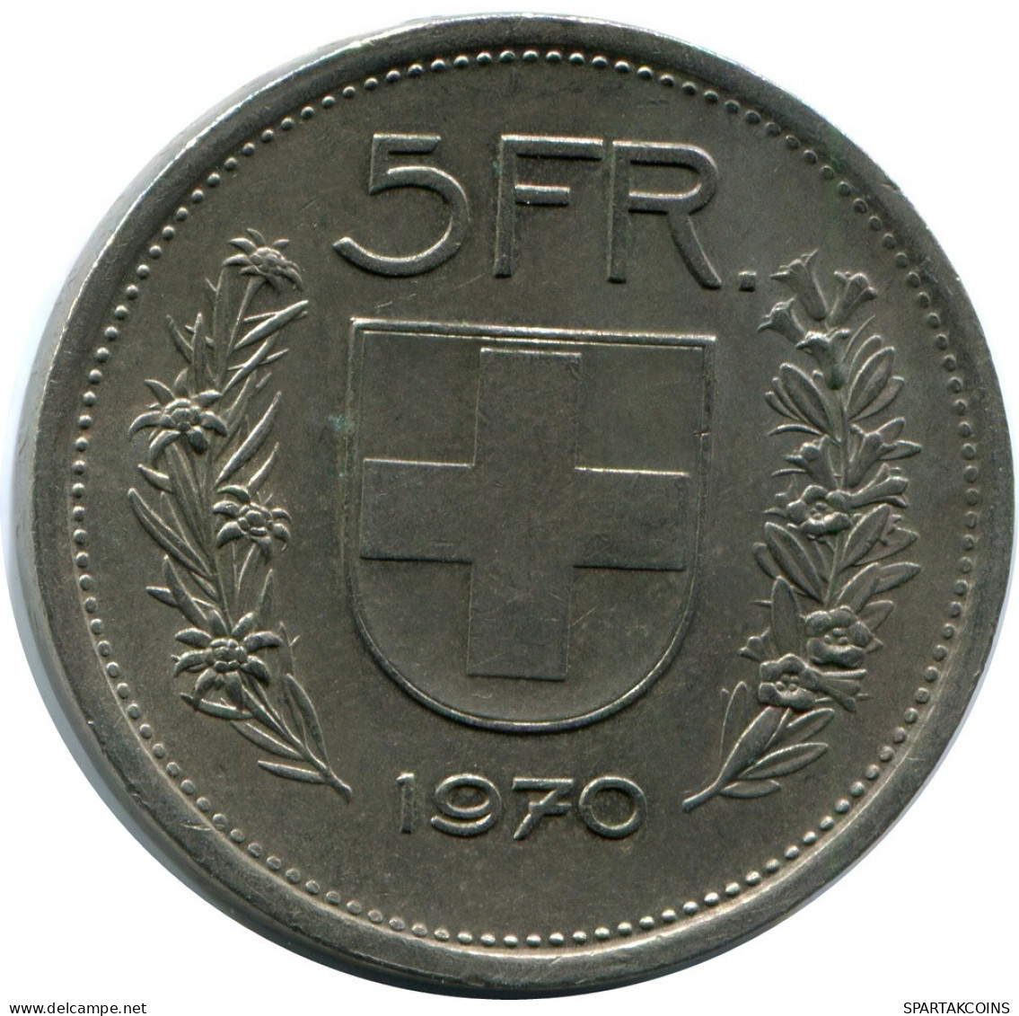5 FRANCS 1970 SUISSE SWITZERLAND Pièce #AZ146.F.A - Other & Unclassified