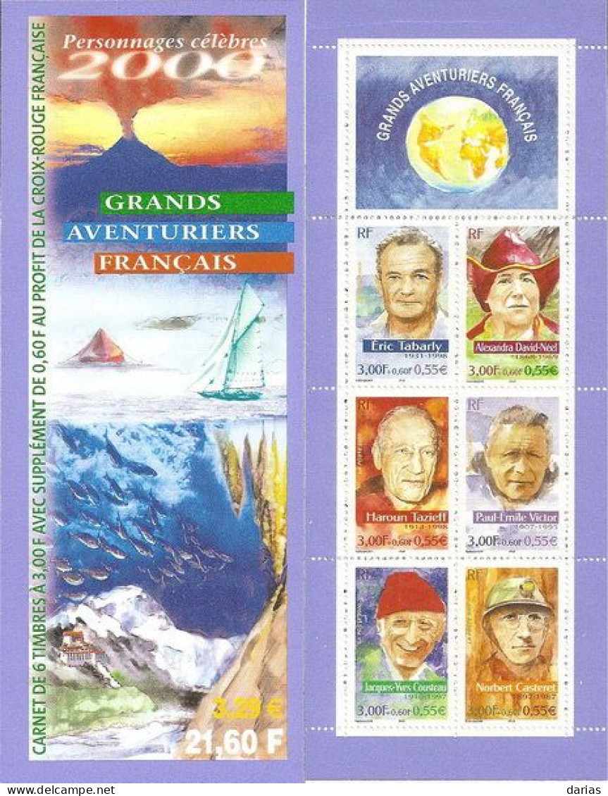 CARNET BC 3348 "PERSONNAGES CELEBRES. LES GRANDS AVENTURIERS". SOUS FACIALE, à Saisir. - Personajes