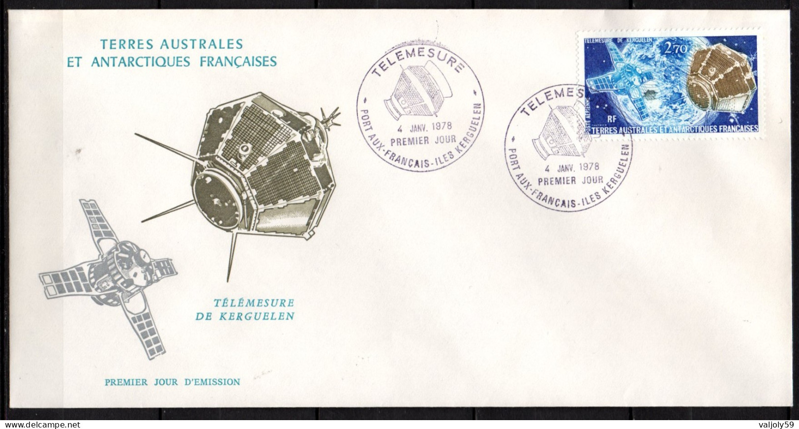 FDC - Télémesure De Kerguelen - 04/01/1978 - FDC