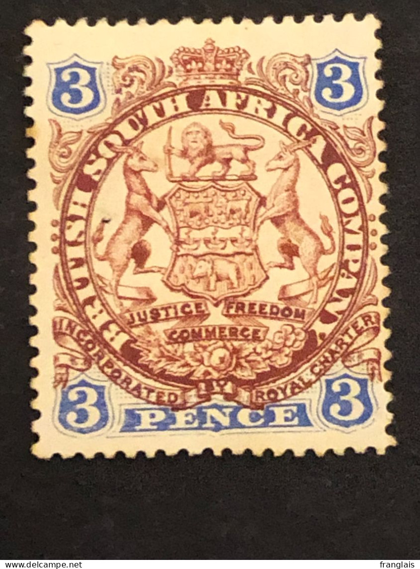 BRITISH SOUTH AFRICA COMPANY RHODESIA SG 31  3d  MH* - Zuid-Rhodesië (...-1964)