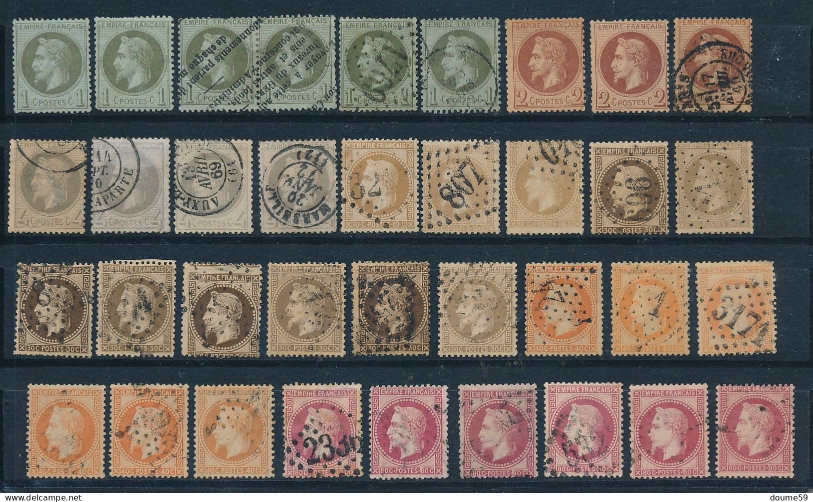 AB-421: FRANCE:  Lot Avec "Napoléon"  Obl  1er Et 2ème Choix Des Oblitérations (quelques NSG) - 1863-1870 Napoleone III Con Gli Allori