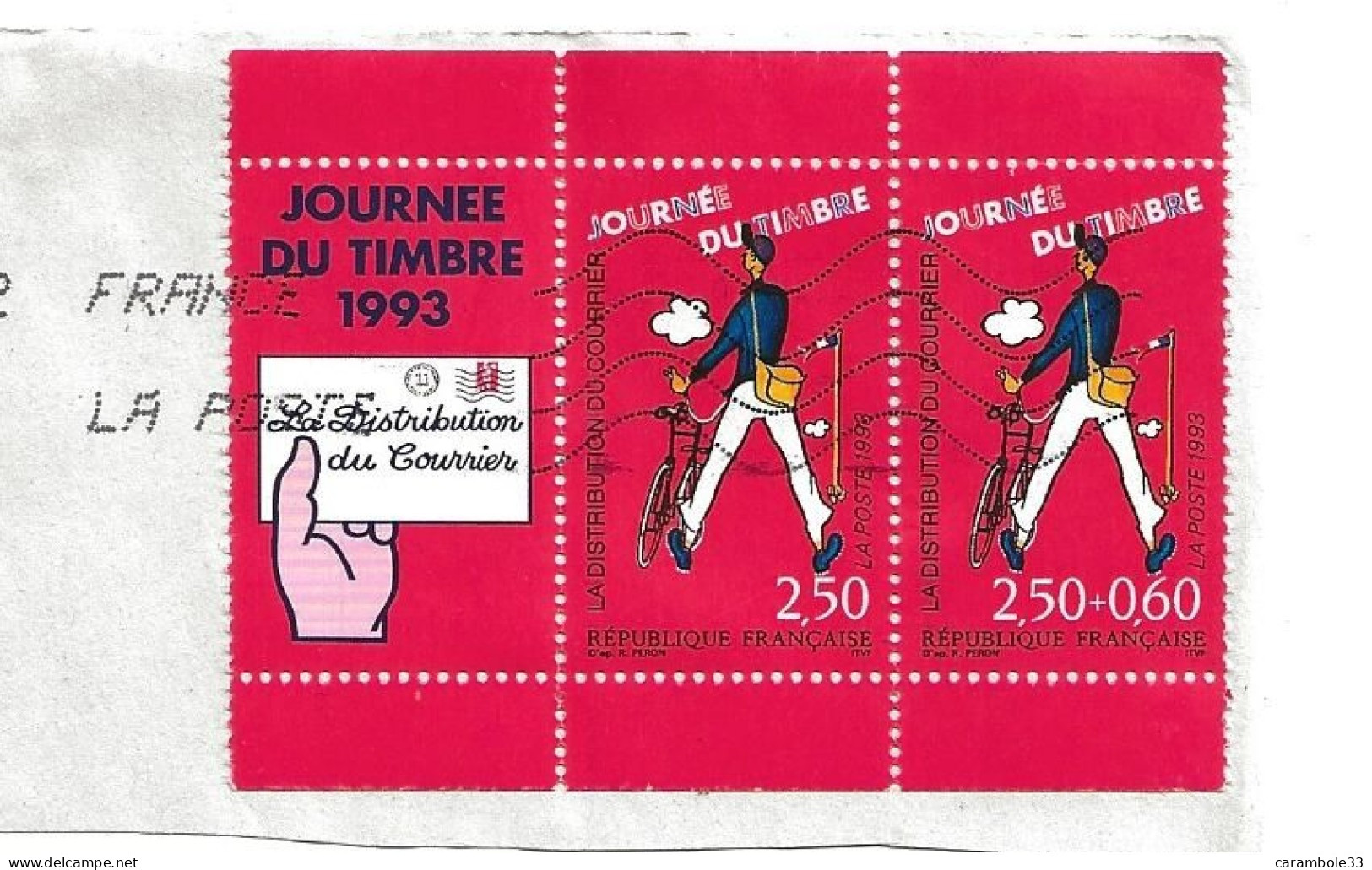 TIMBRE  ¨JOURNEE DU TIMBRE  1993 La Distribution Du Courrier Avec Surtaxe Oblitéré (1489) - Used Stamps