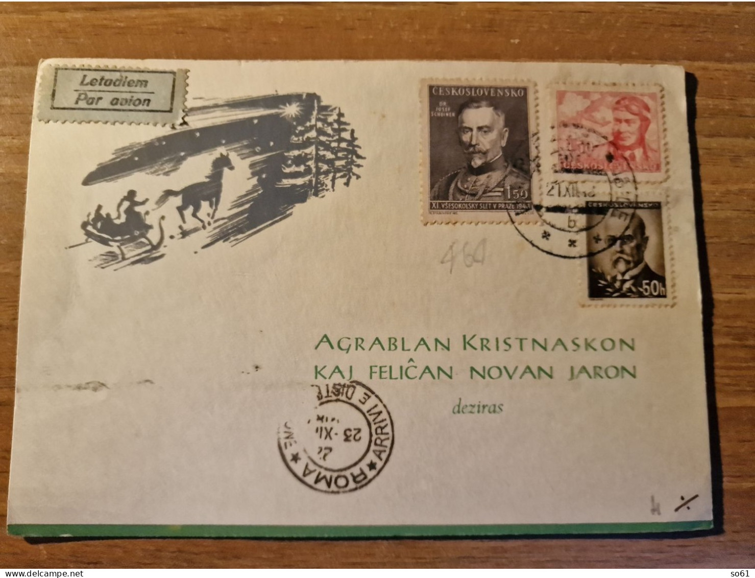 18872.    Cartolina Postale Letadlem  Par Avion Ceskoslovensko Francobolli 1948 - Briefe U. Dokumente