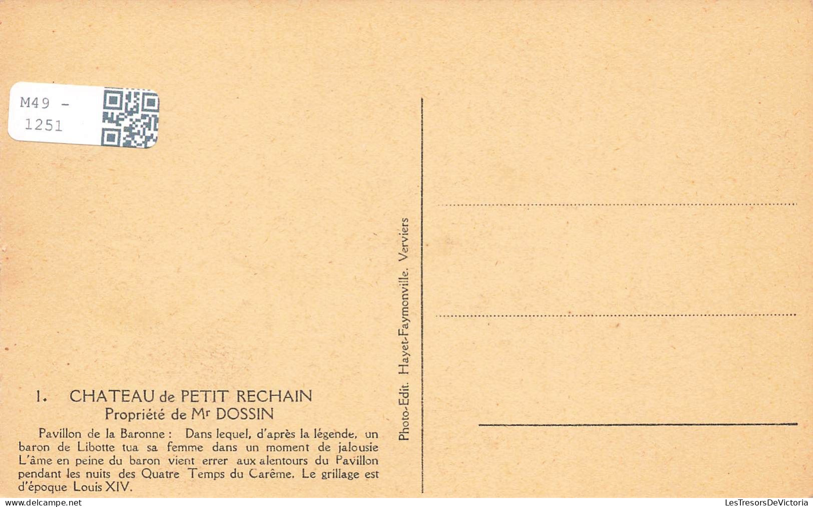 BELGIQUE - Verviers - Château Du Petit Rechain - Propriété De MrDossin - Pavillon De La Barone - Carte Postale Ancienne - Verviers