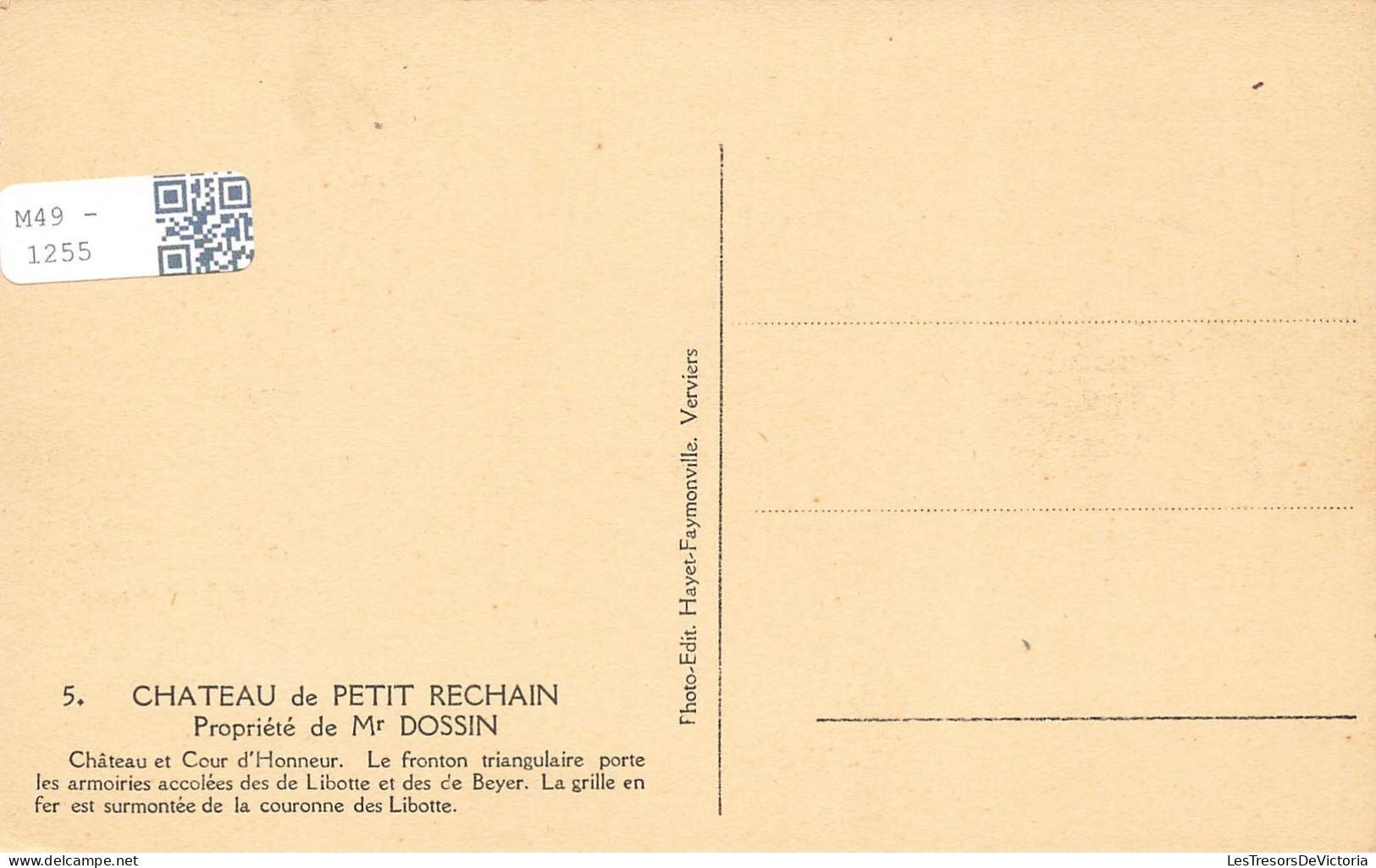 BELGIQUE - Verviers - Château Du Petit Rechain - Propriété De Mr Dossin - Château Et Cour D'Hon - Carte Postale Ancienne - Verviers