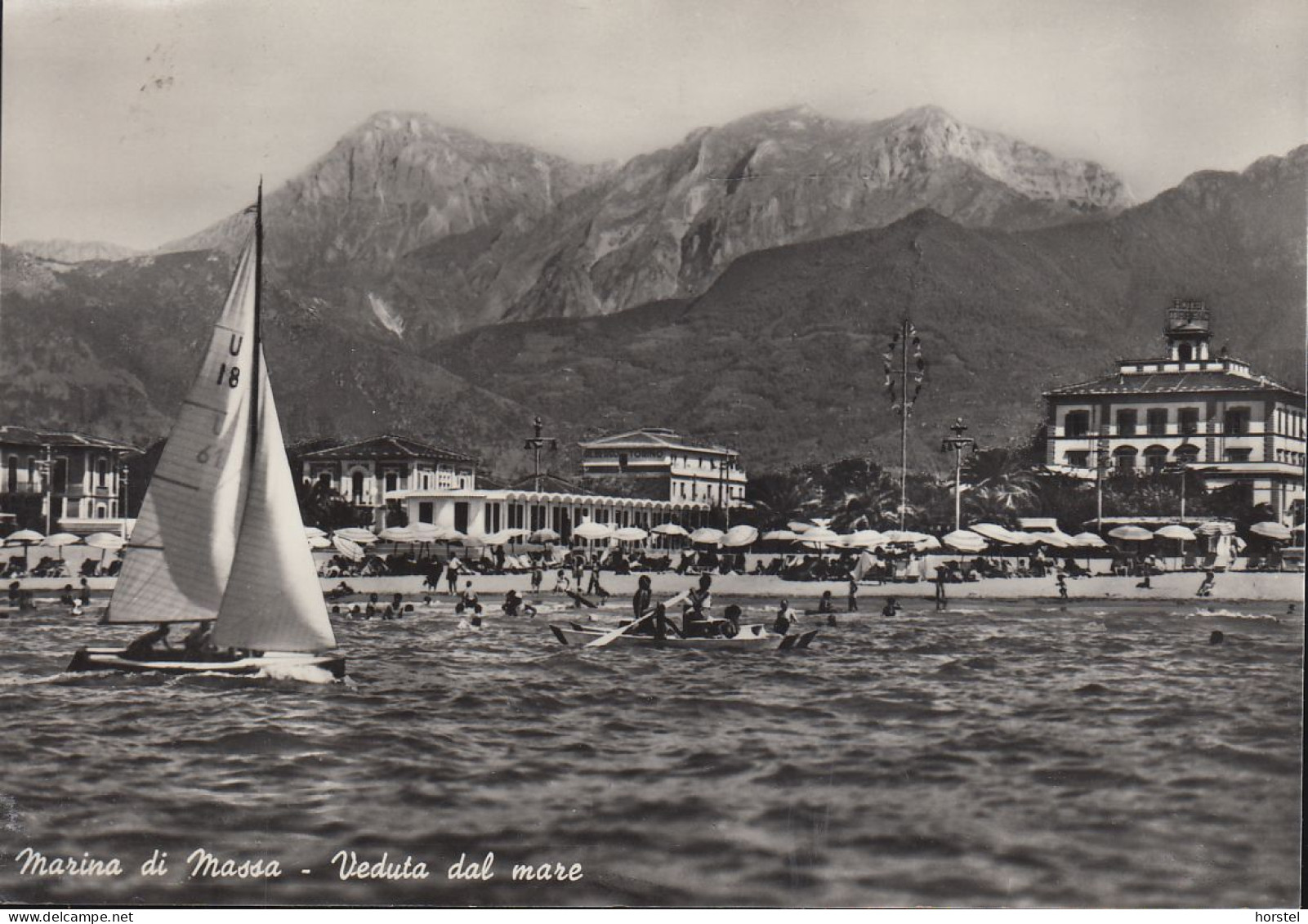 Italien - Marina Di Massa - Hotels View From The Sea - Sailing Ship - Massa