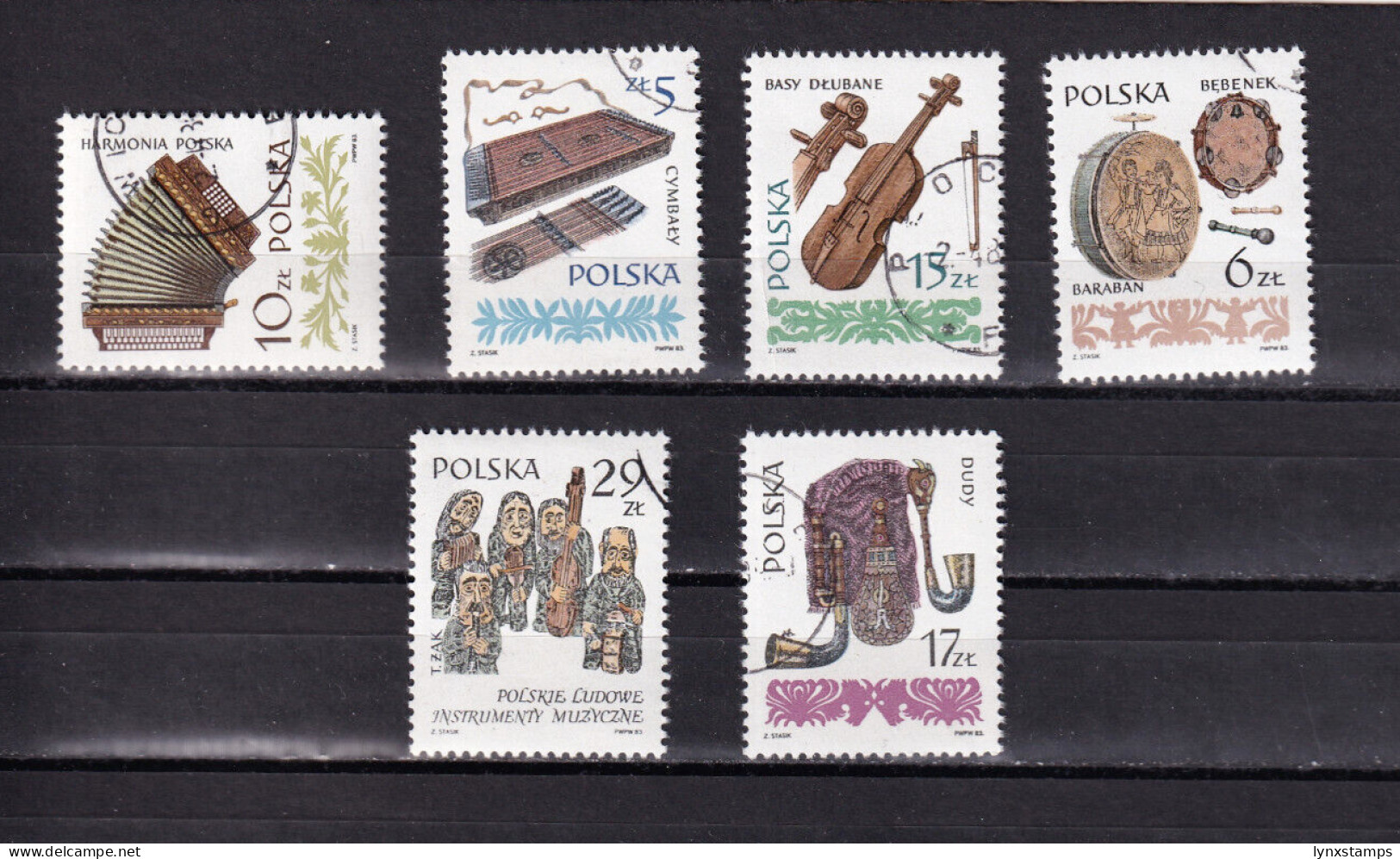 LI03 Poland 1984 Old Musical Instruments Used Stamps - Oblitérés