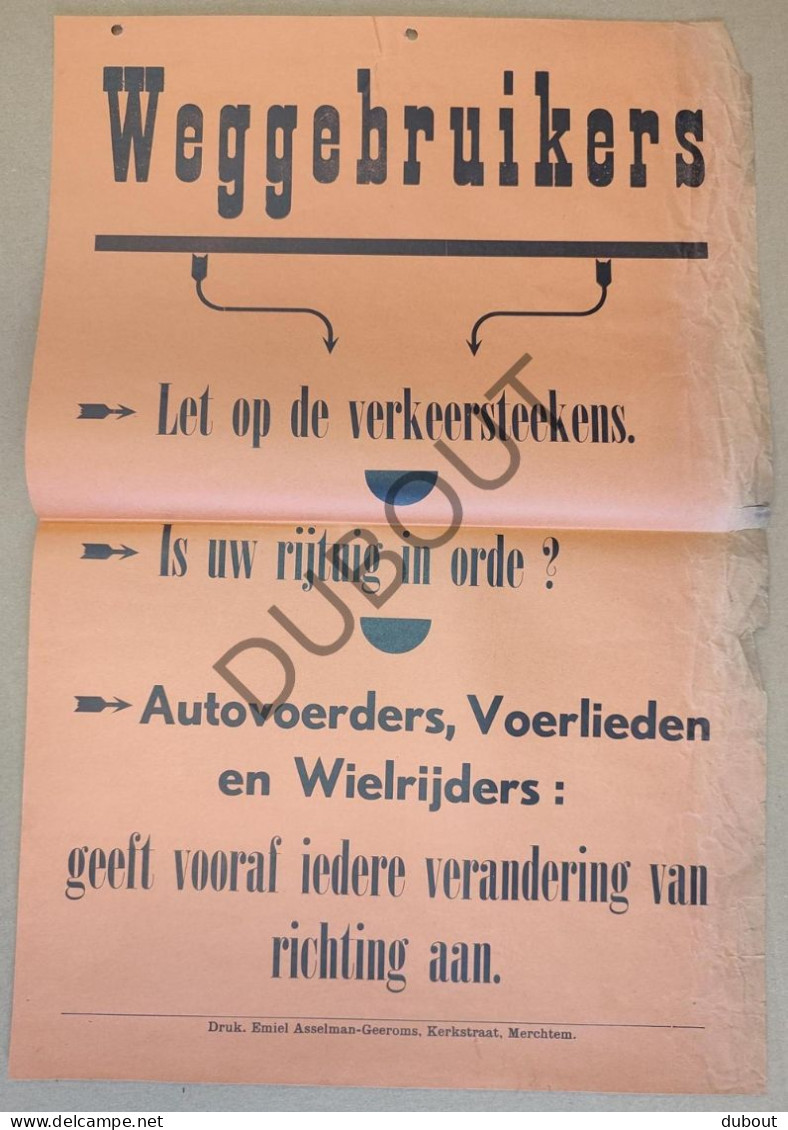 WOII - Affiche - Wegcode: Weggebruikers: Geef Richting Aan!  (P388) - Afiches