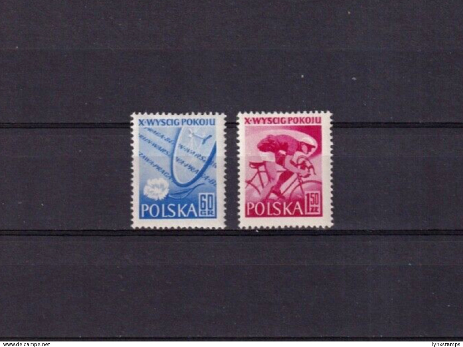 G022 Poland 1957 The 10th Intl Bicycle Peace Race Prague - Berlin - Warsaw - Unused Stamps