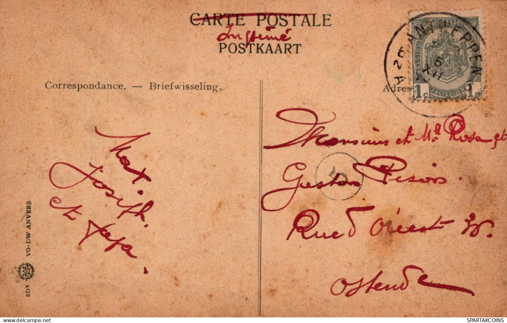 BELGIEN ANTWERPEN Postkarte CPA #PAD485.A - Antwerpen