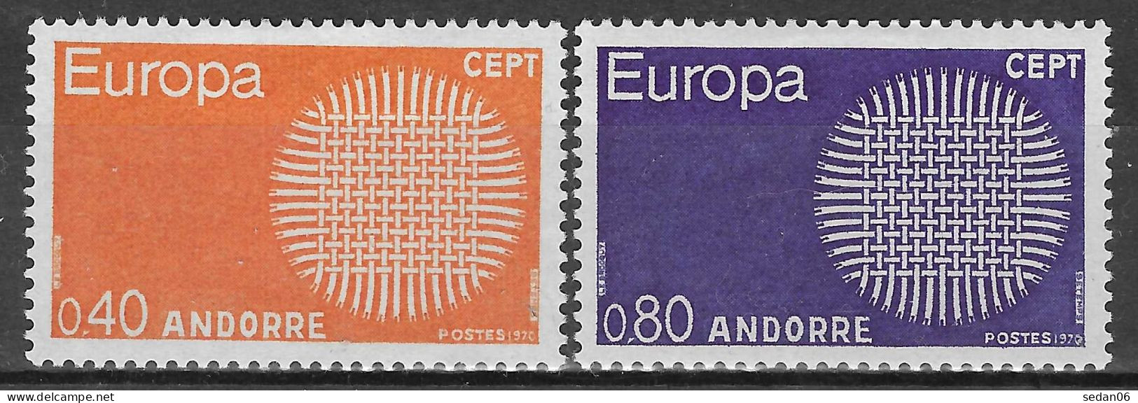 ANDORRE FRANCAIS N°202/203* (europa 1970) - COTE 35.00 € - 1970