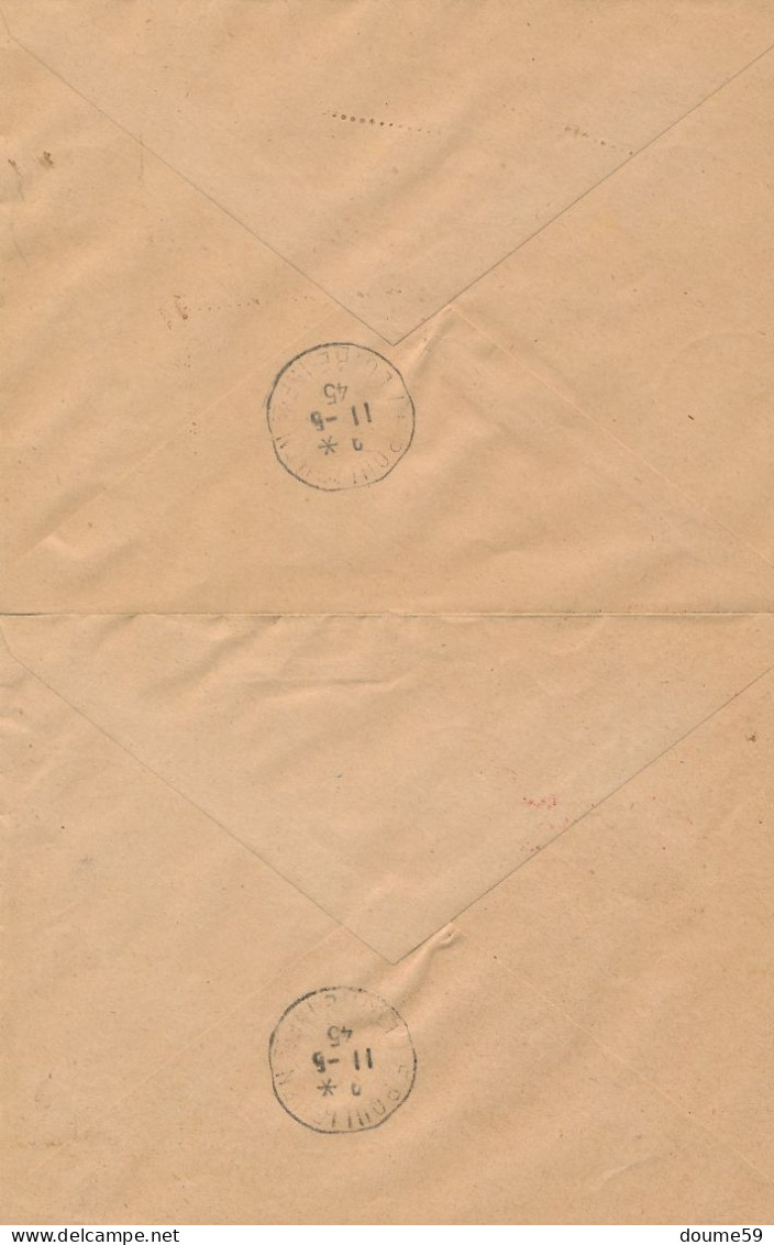 AB-427: FRANCE:  Libération Poche De St Nazaire , Timbres De La Ch De Commerce Surchargés Sur 2 Env (une Rouillée) - Liberation