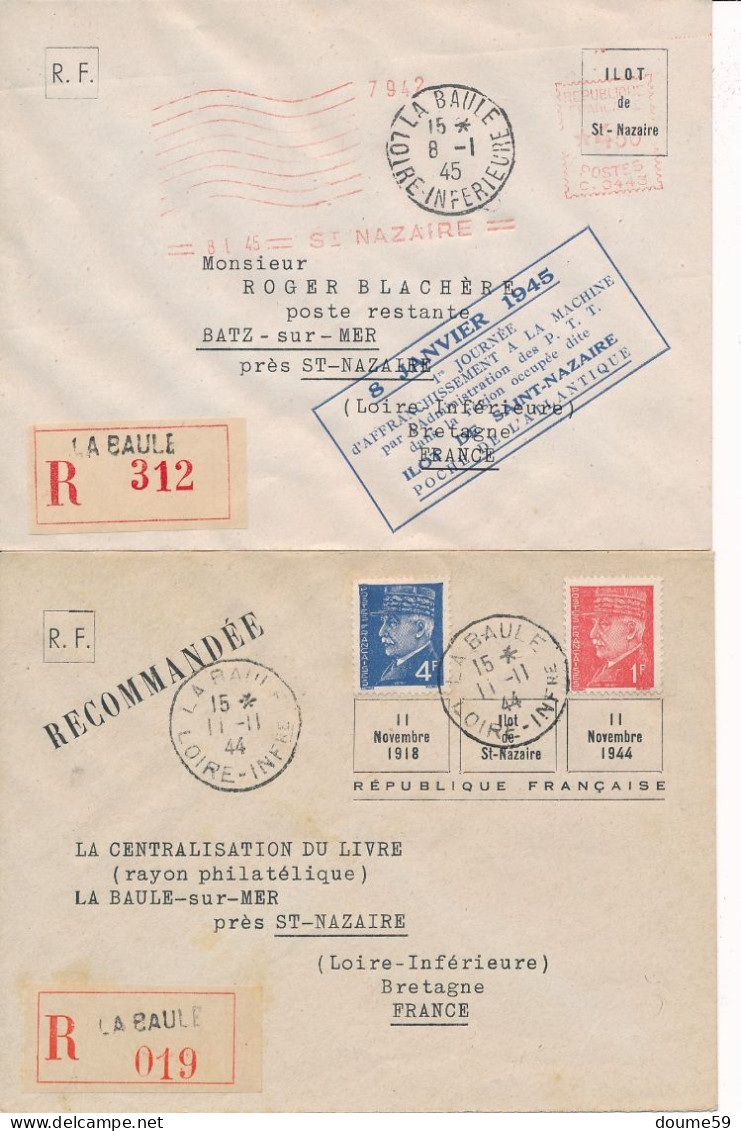 AB-428: FRANCE:  Libération Poche De St Nazaire , 1er Jour Machine à Affranchir Et  Env Du 11/11/44 - Liberation
