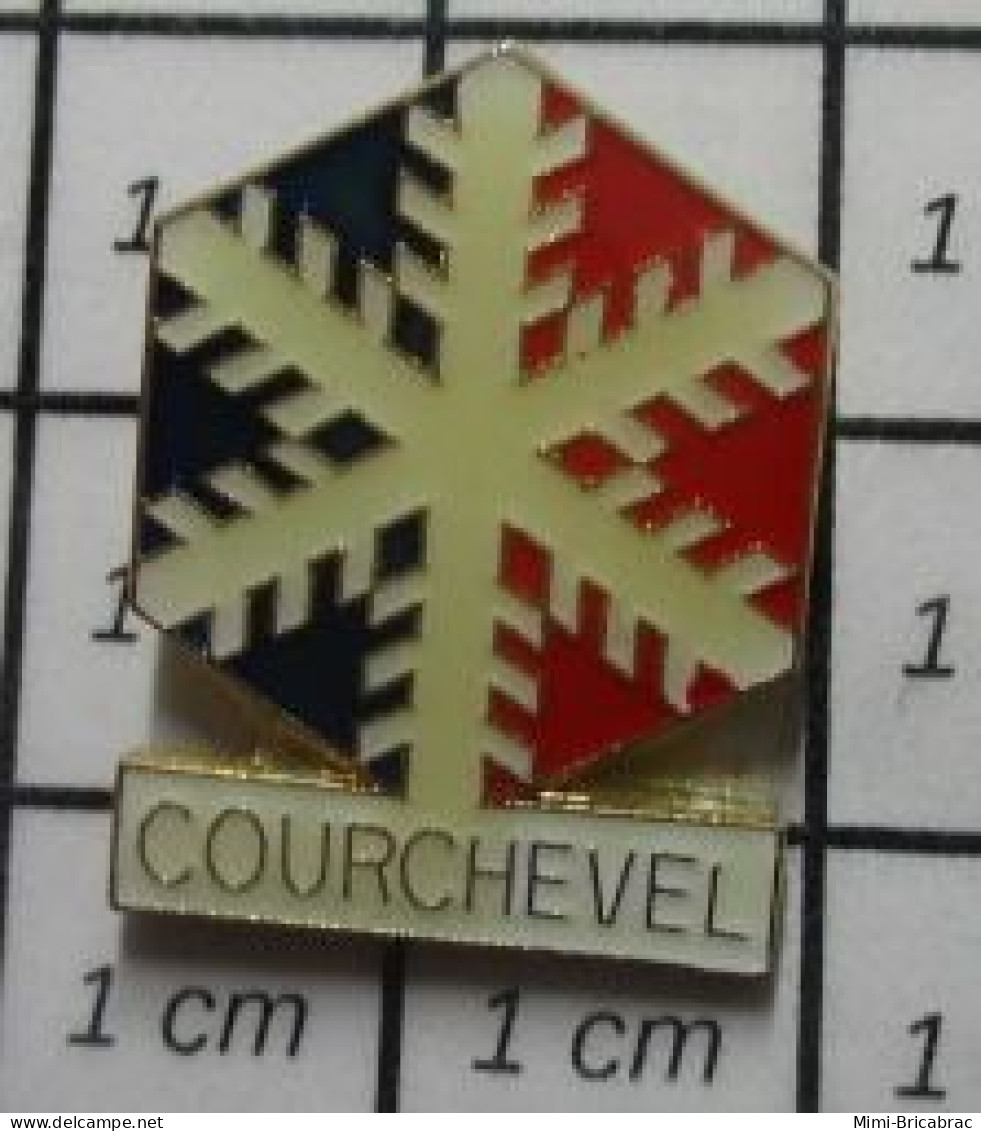 610d Pin's Pins / Beau Et Rare / VILLES / COURCHEVEL STATION DE SPORTS D'HIVER FLOCON DE NEIGE Par PRODIMPORT - Cities