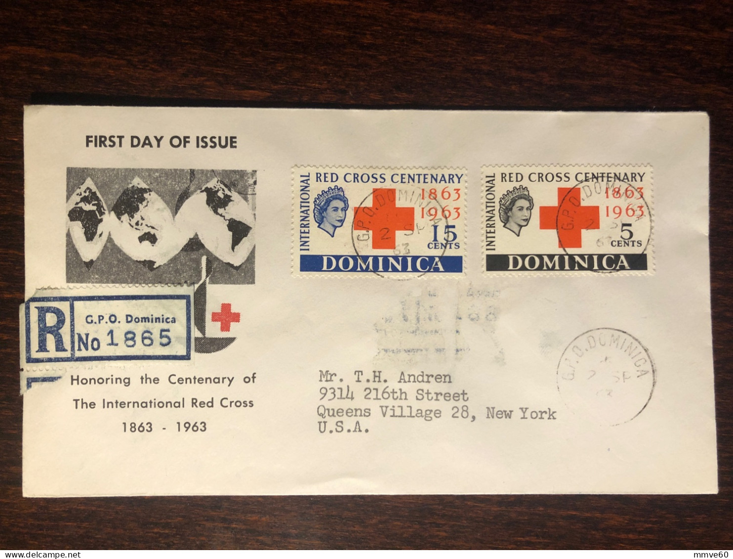 DOMINICA FDC COVER 1963 YEAR RED CROSS HEALTH MEDICINE STAMPS - Dominique (...-1978)