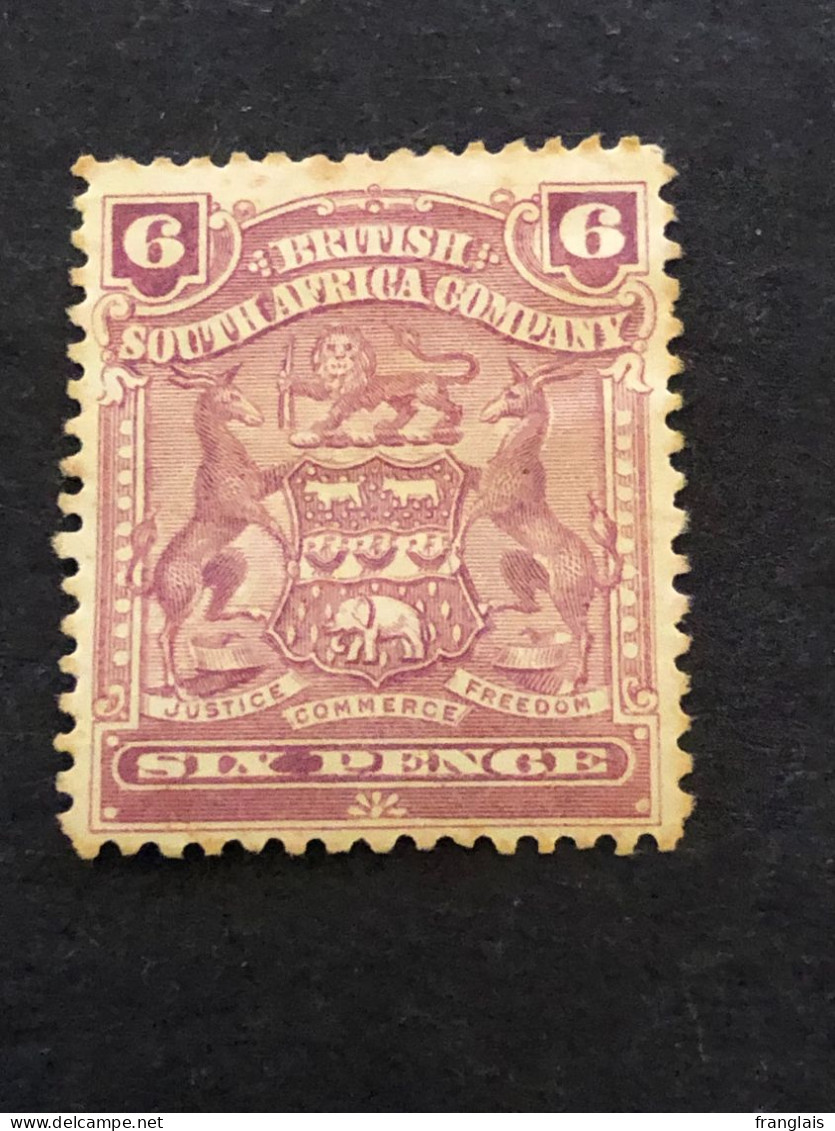 BRITISH SOUTH AFRICA COMPANY RHODESIA SG 83 6d Reddish Purple  MH* - Southern Rhodesia (...-1964)