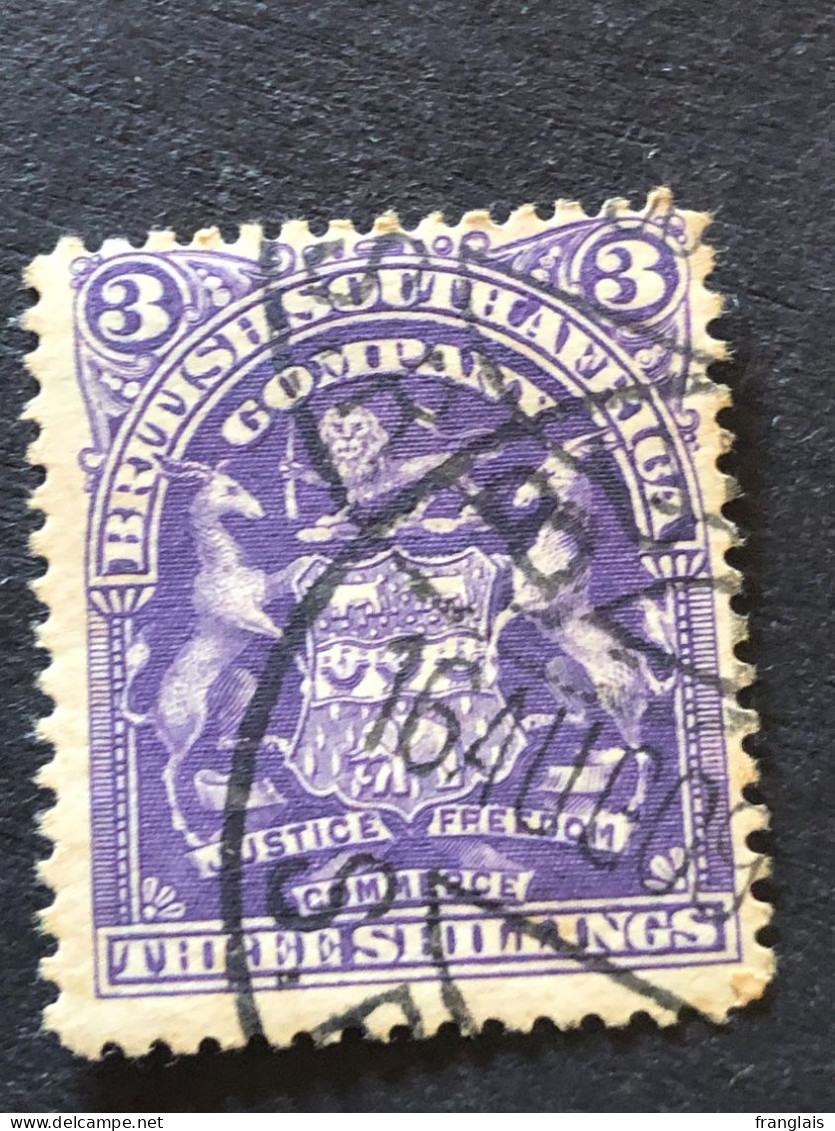 BRITISH SOUTH AFRICA COMPANY RHODESIA SG 86 3s Deep Violet   FU - Südrhodesien (...-1964)